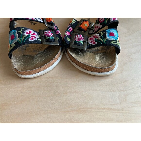 Free People Embroidered Gold Slides Sandals Women’s 39 8 - Picture 8 of 16